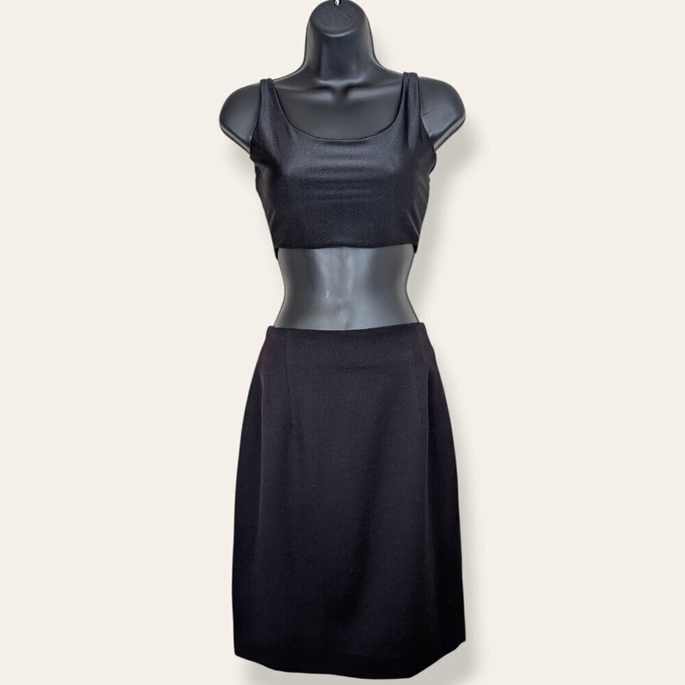 🍁V. Giraffe Black Pure Virgin Wool Skirt